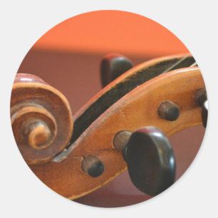 Violin classical stringed musical instrument classic round sticker