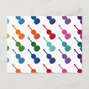 Violin Colourful Fun Array Music Postcard
