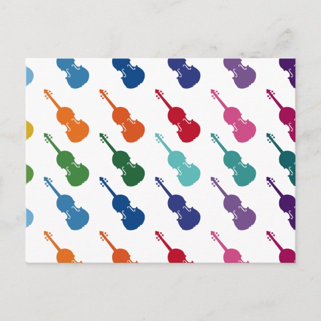 Violin Colourful Fun Array Music Postcard (Front)