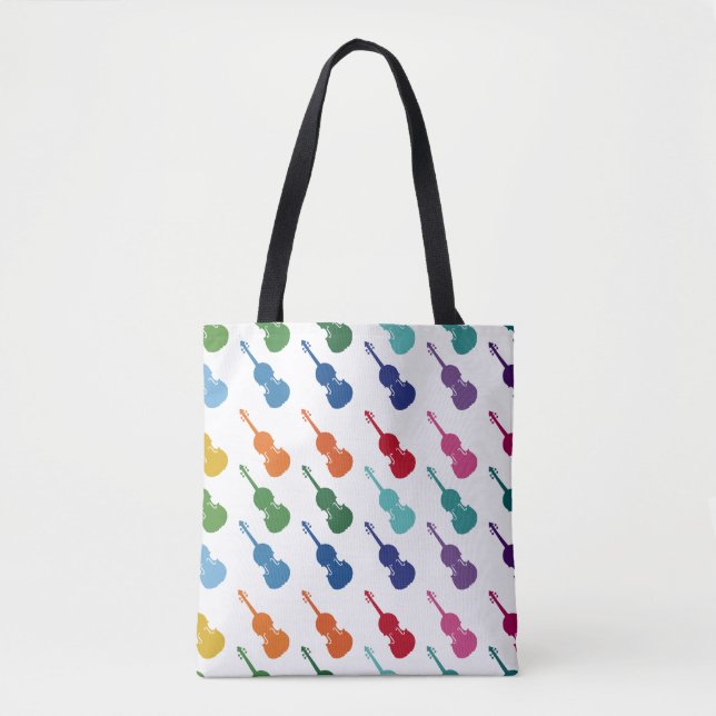 Violin Colourful Fun Array Music Tote Bag (Front)