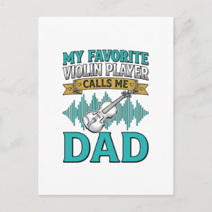 Violin Dad Shirt Favourite Violin Player Calls Me Postcard