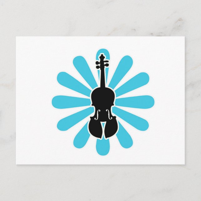 Violin Daisy Notecards Postcard (Front)