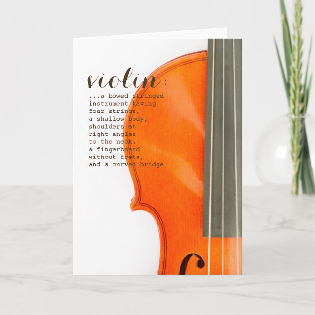 Violin Definition Greeting Card (Front)