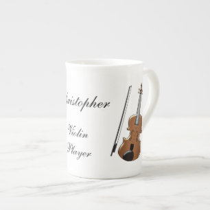 Violin Design Bone China Mug