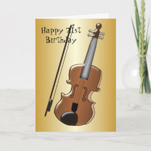 Violin Design Personalised 21st Birthday Card