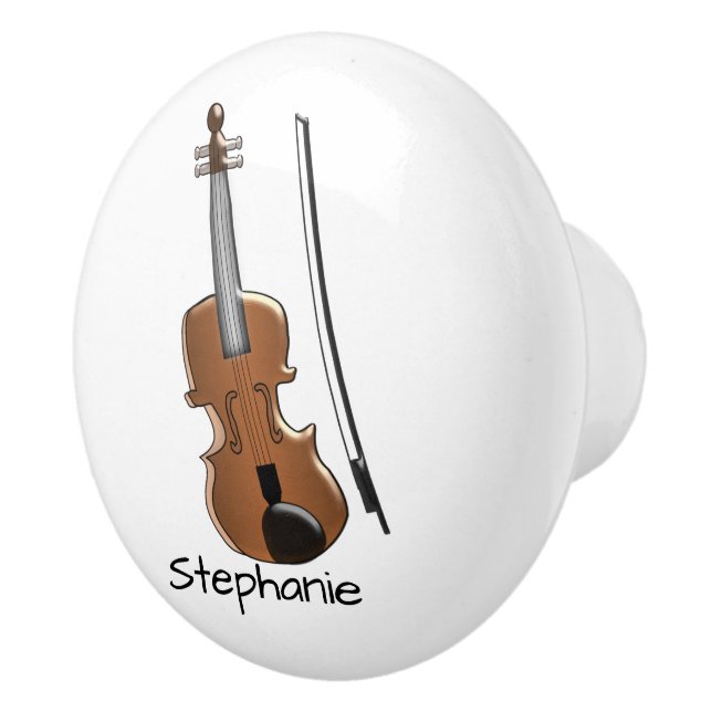 Violin Design Personalised Ceramic Knob (Right)