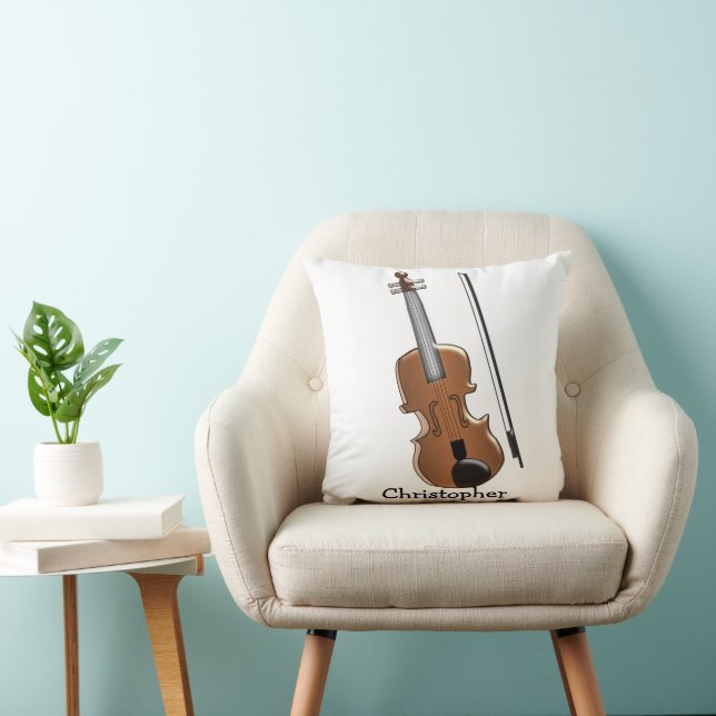 Violin Design Personalised Cushion (Chair)