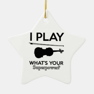 violin designs ceramic tree decoration