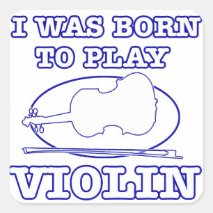 violin designs square sticker