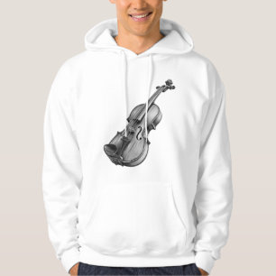 Violin Drawing Black & White Sketch Hoodie