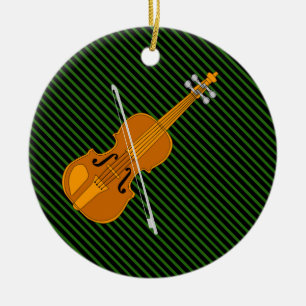 Violin Drawing Ceramic Tree Decoration