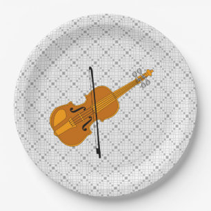 Violin Drawing Paper Plate