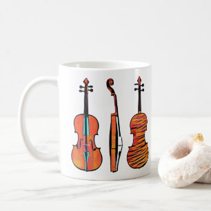 violin fiddles original musical instruments art coffee mug