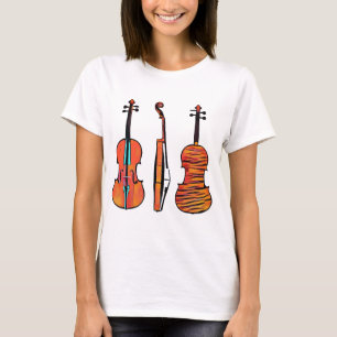 violin fiddles original musical instruments art T-Shirt