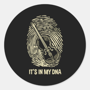 Violin Fingerprint Dna Violin Player Violinist Mus Classic Round Sticker