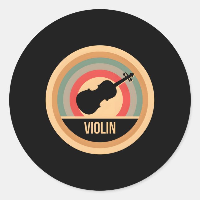 Violin For Violinists Classic Round Sticker (Front)