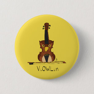 Violin Funny Musician Cartoon 6 Cm Round Badge