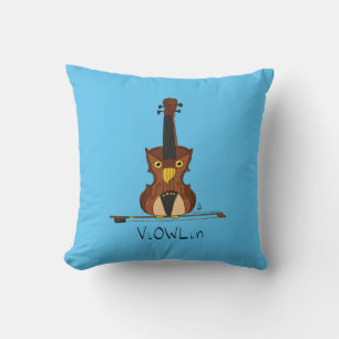 Violin Funny Musician Cartoon Cushion