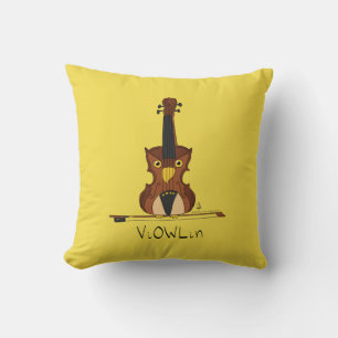 Violin Funny Musician Cartoon Cushion
