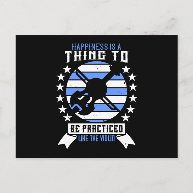 Violin -Happiness Needs To Be Practiced Postcard (Front)