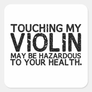 Violin Hazard Square Sticker