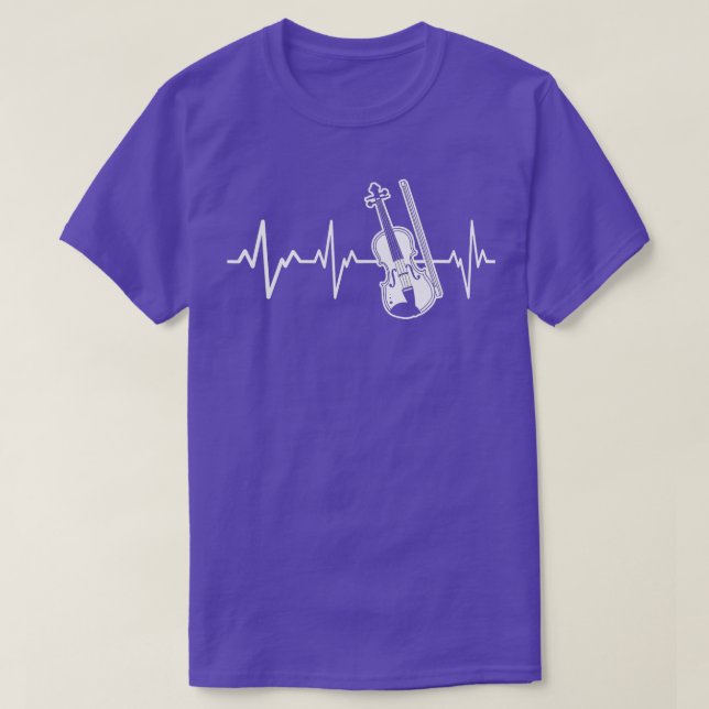 Violin Heartbeat Gift Musical Instrument Violinist T-Shirt (Design Front)