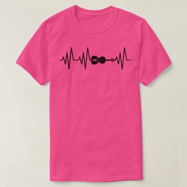 Violin Heartbeat T Violin Lovers Player Gift T-Shirt (Design Front)