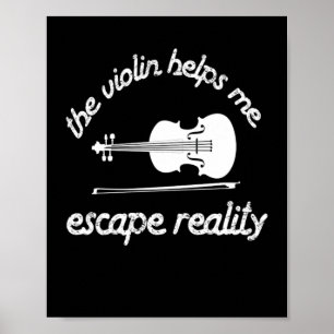 Violin Helps Me Violin Musicians Music Poster