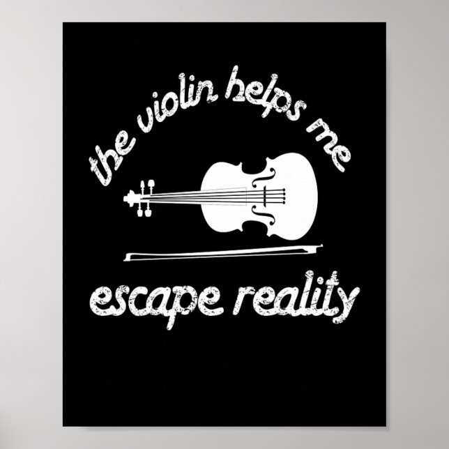 Violin Helps Me Violin Musicians Music Poster (Front)