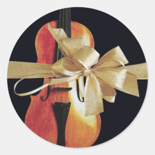 Violin Holiday Classic Round Sticker
