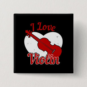 Violin - I Love Violin 15 Cm Square Badge