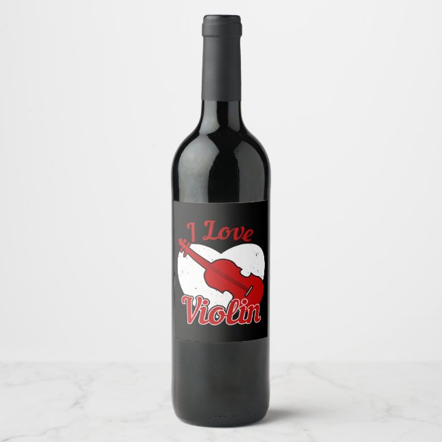 Violin - I Love Violin Wine Label (Front)