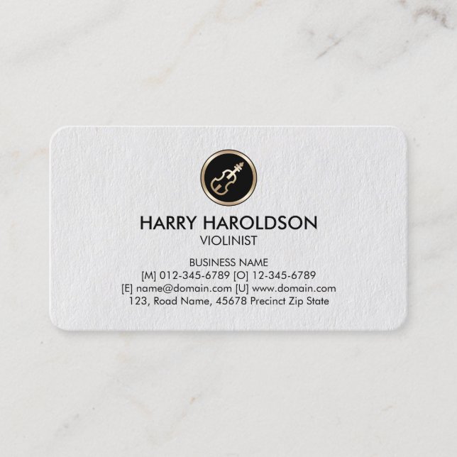 Violin Icon Violinist Premium Business Card (Front)