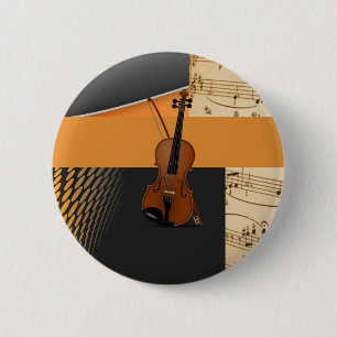 Violin in Abstract 6 Cm Round Badge