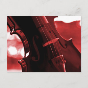 Violin in Red and Black Postcard