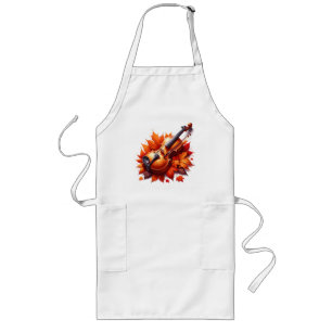 Violin in the bed of leaves long apron