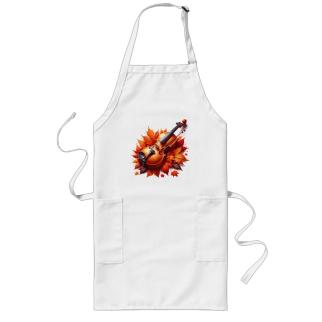 Violin in the bed of leaves long apron (Front)