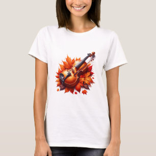 Violin in the bed of leaves T-Shirt