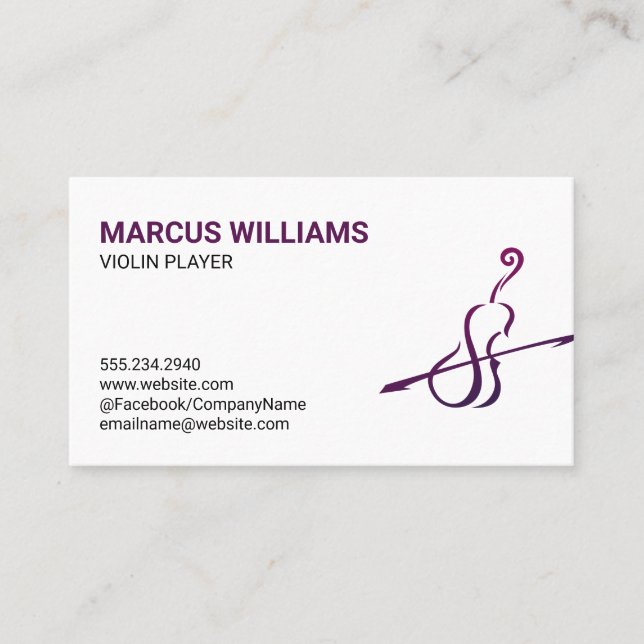 Violin Instrument Business Card (Front)