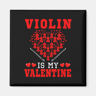 Violin Is My Valentine Instrument Team Cute Hearts Magnet