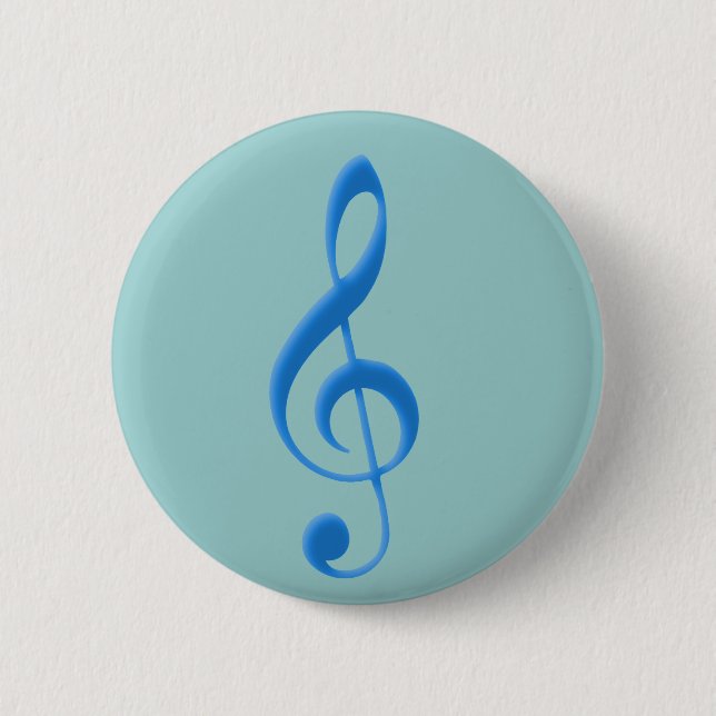 violin key 6 cm round badge (Front)