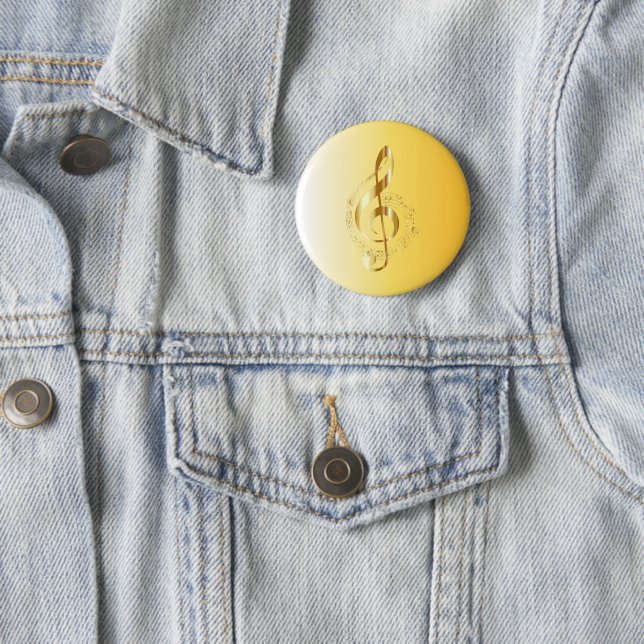 Violin key 6 cm round badge (In Situ)