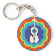 Violin Key Chain -- 60s Colour Burst