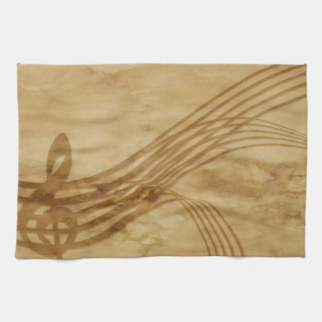 Violin key tea towel (Horizontal)