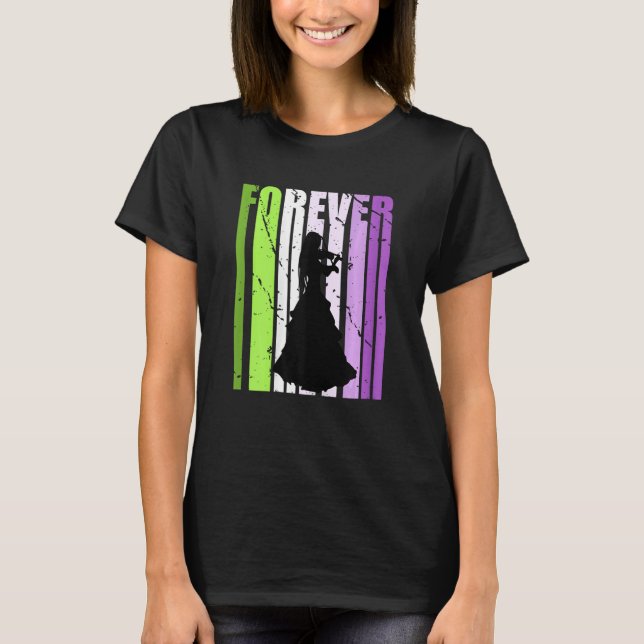 Violin Kids Youth Forever Violinist Players Her Or T-Shirt (Front)