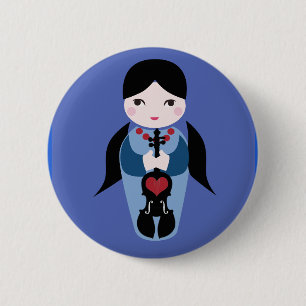Violin Kokeshi Button
