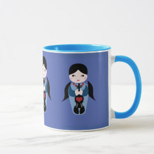 Violin Kokeshi Doll Coffee Mug