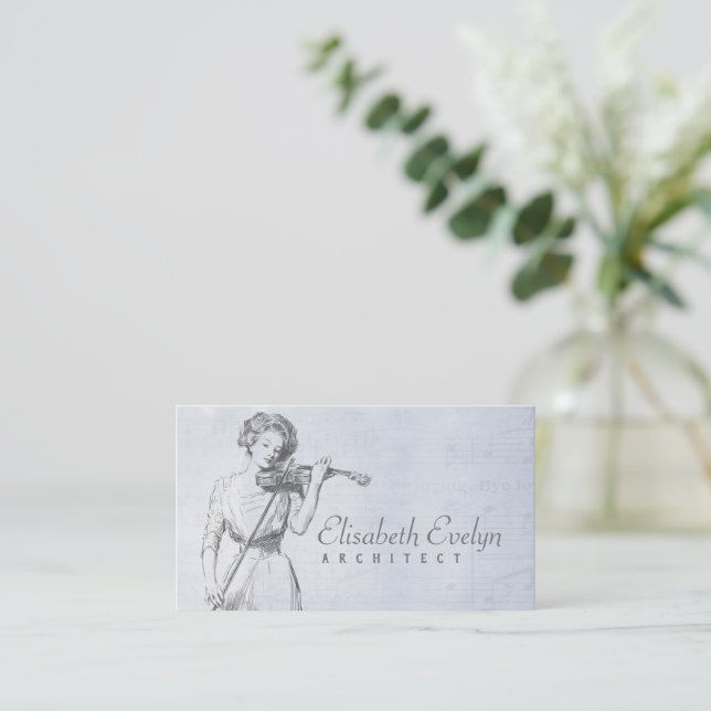 Violin Lady Music Businessa card (Standing Front)
