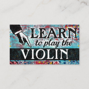 Violin Lessons Business Cards - Blue Red
