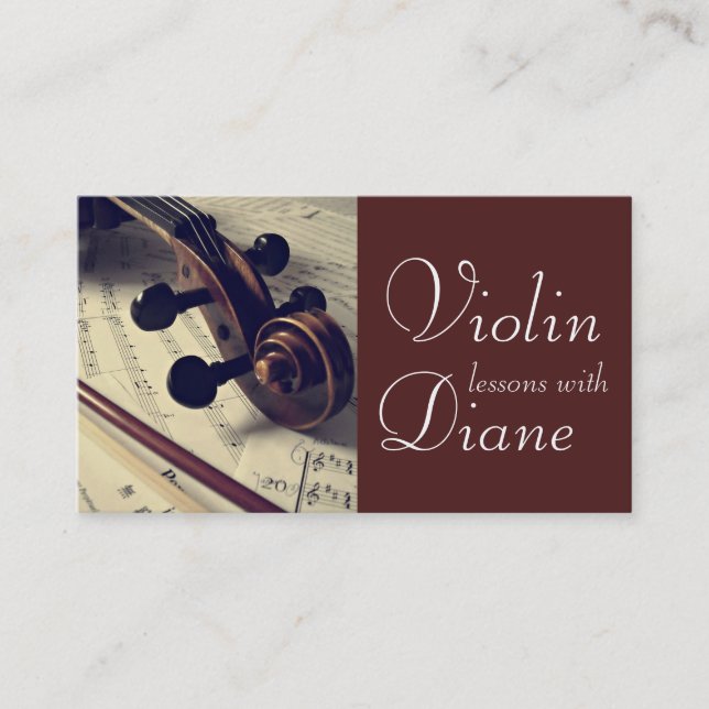 Violin Lessons Instructor Business Card (Front)